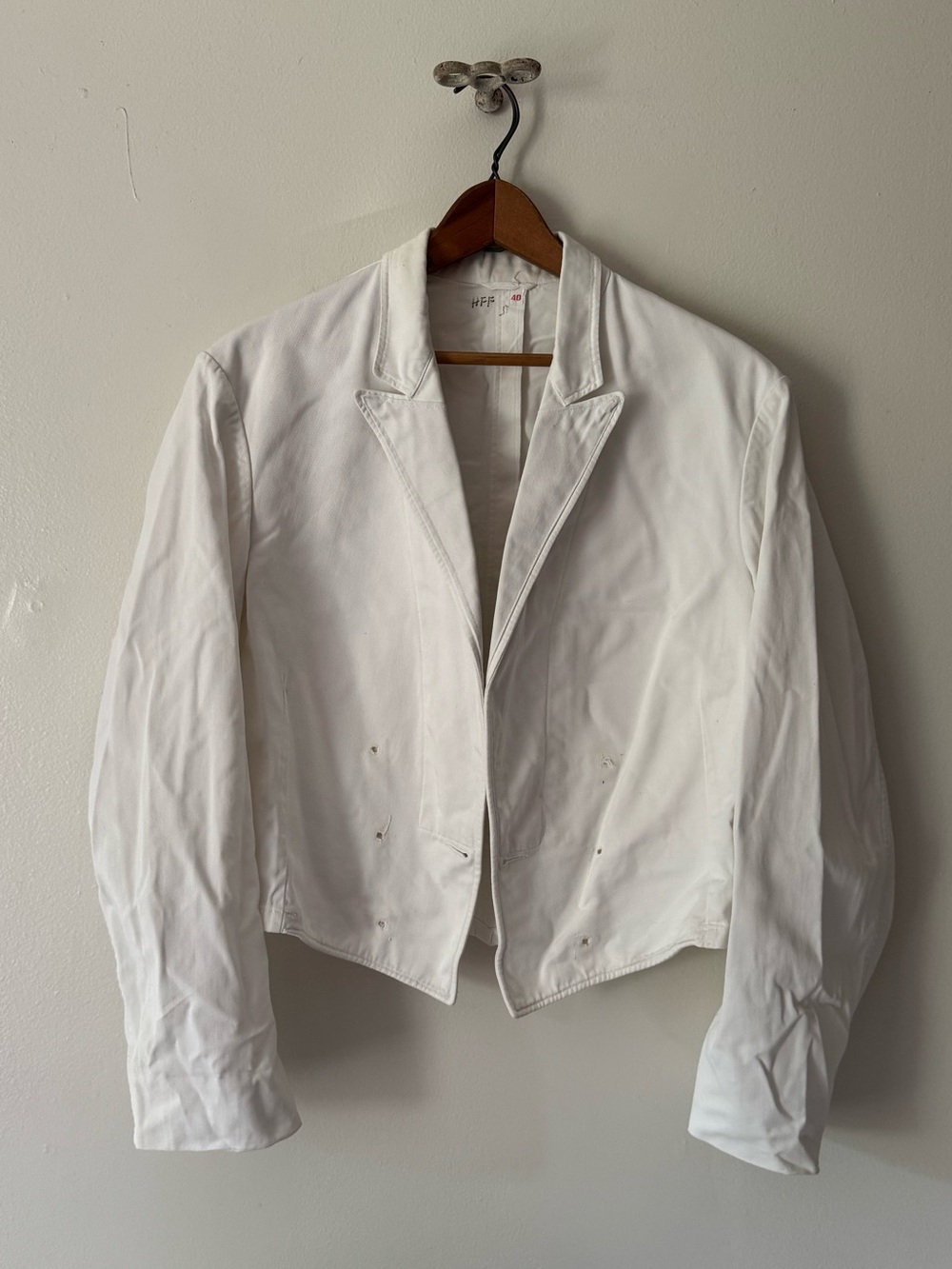 Vintage 100% Cotton Twill Cropped Band Jacket.